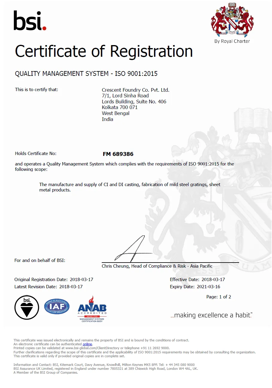 ISO Certificate 9001:2015
